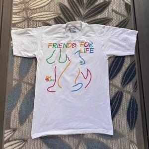 Gildan Vintage 90s Animals Friends For Life Pet Love Short Sleeve Shirt Small